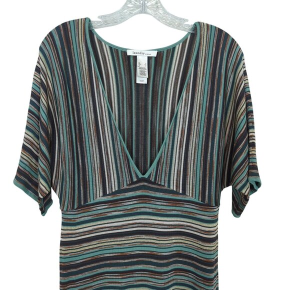 Laundry by Design striped dolman sleeves low cut bodice knit dress‎ size S - Picture 4 of 14